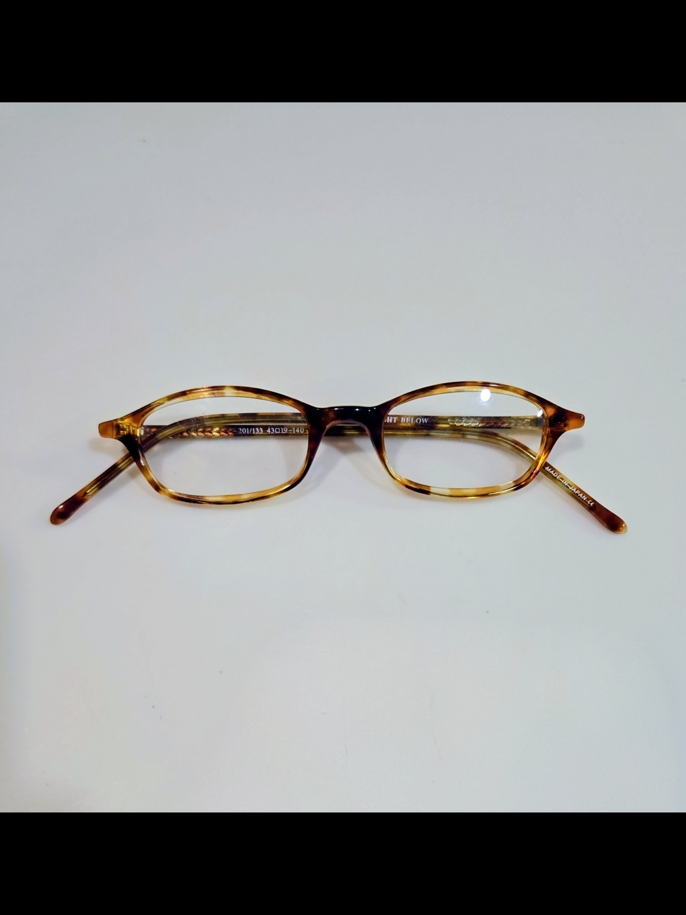 EIGHT BELOW Tortoiseshell Rectangle Eye Glasses Amber Brown NWOT